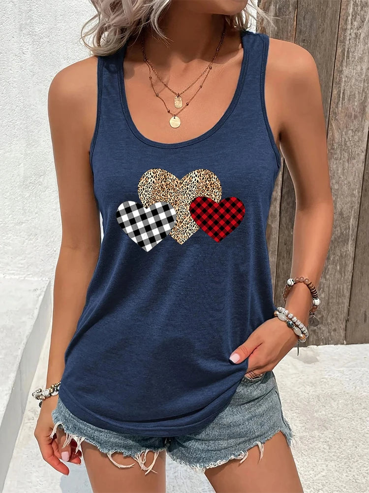Leopard Heart Racerback Tank | MzStar Fashion | view 2