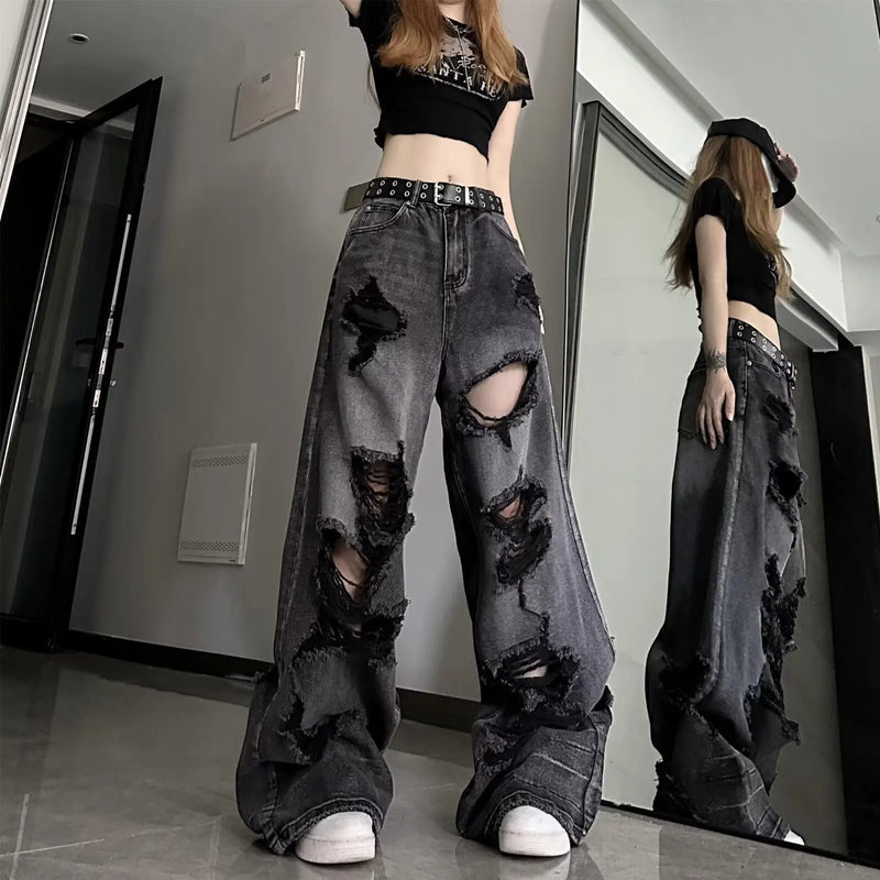 Distressed Bell-Bottom Jeans | MzStar Fashion | view 6