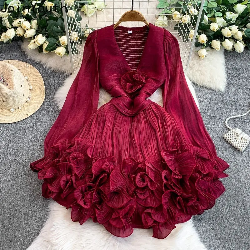 3D Floral Gauze Mini Dress | MzStar Fashion