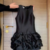 Black Satin Ruffle Vest Dress | MzStar Fashion | view 5