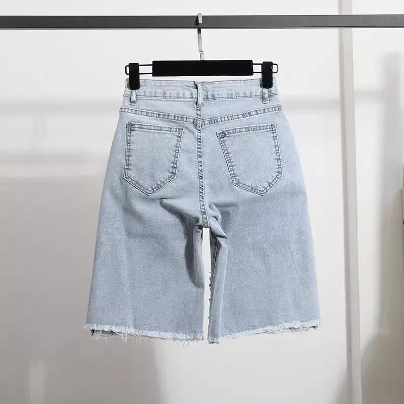 Sequin Splice Denim Shorts | MzStar Fashion | view 8