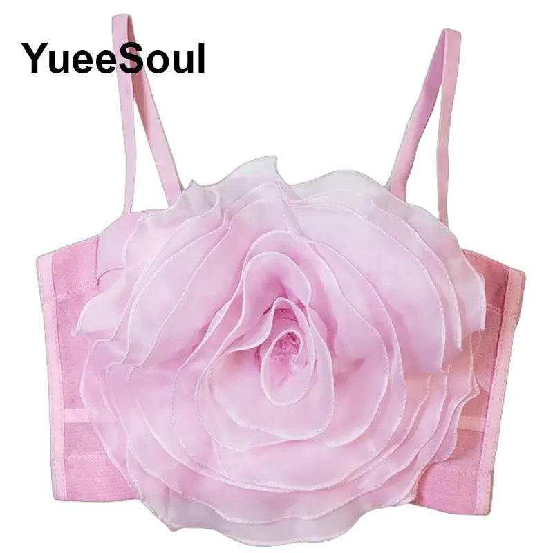 Pink Floral Y2K Corset Top | MzStar Fashion | view 4