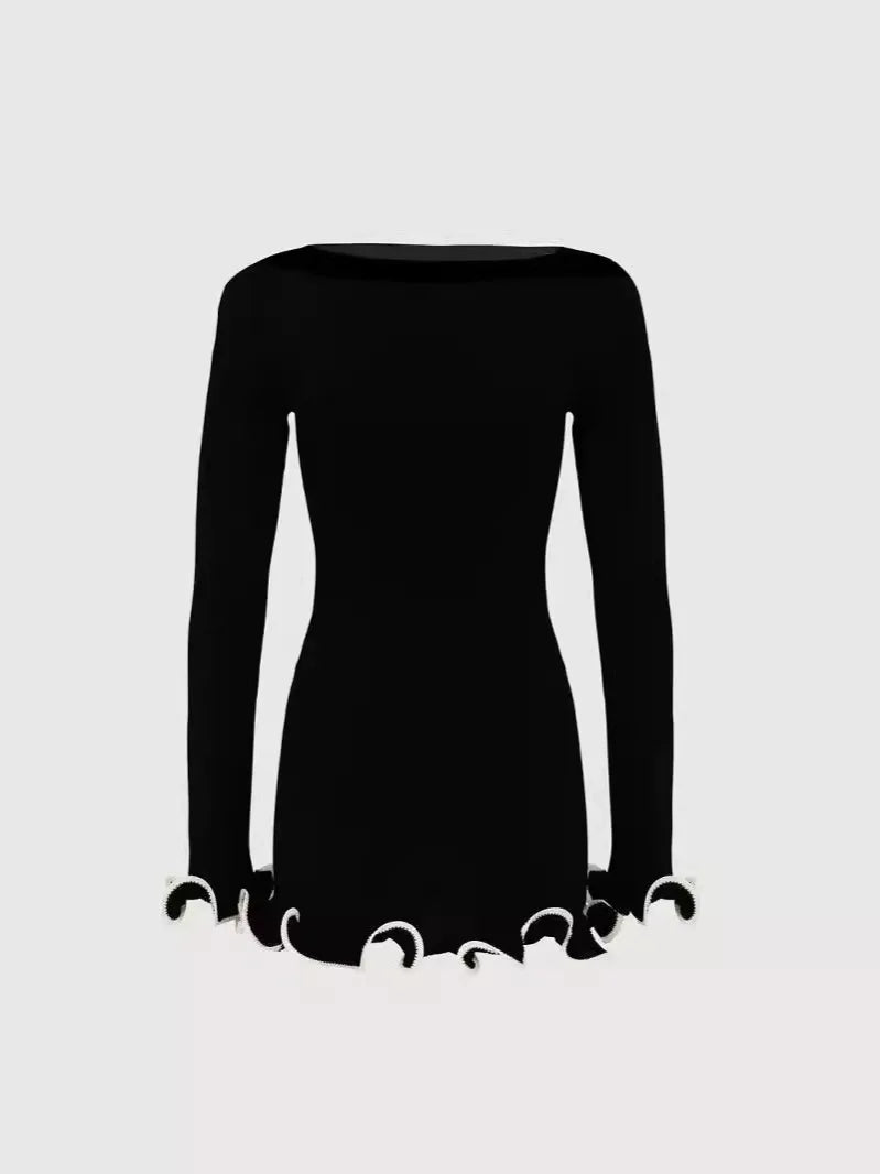 Ruffle Hem Knit Mini Dress | MzStar Fashion | view 4