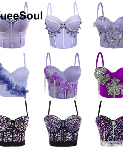 Purple Diamond Corset Top | MzStar Fashion