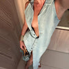 Denim Button-Front Maxi Dress | MzStar Fashion | view 5