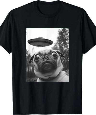 Pug UFO Graphic Tee | MzStar Fashion