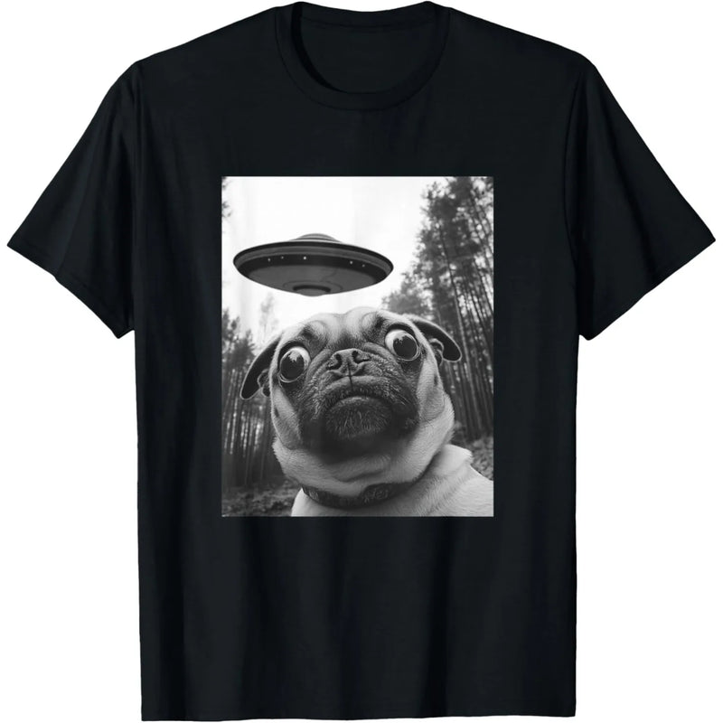 Pug UFO Graphic Tee | MzStar Fashion