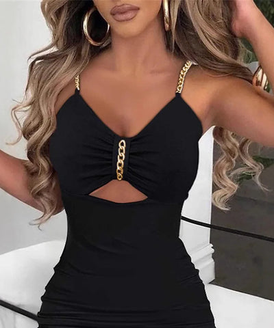 Chain Detail Slip Dress
