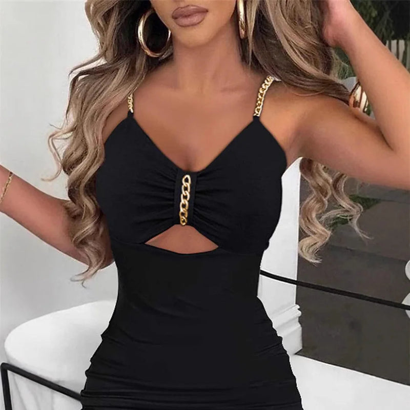 Chain Detail Slip Dress | MzStar Fashion | view 2
