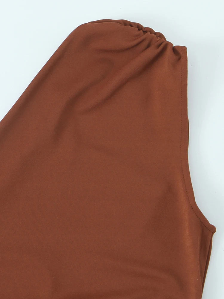 One-Shoulder Flowing Maxi Dress | MzStar Fashion | view 3