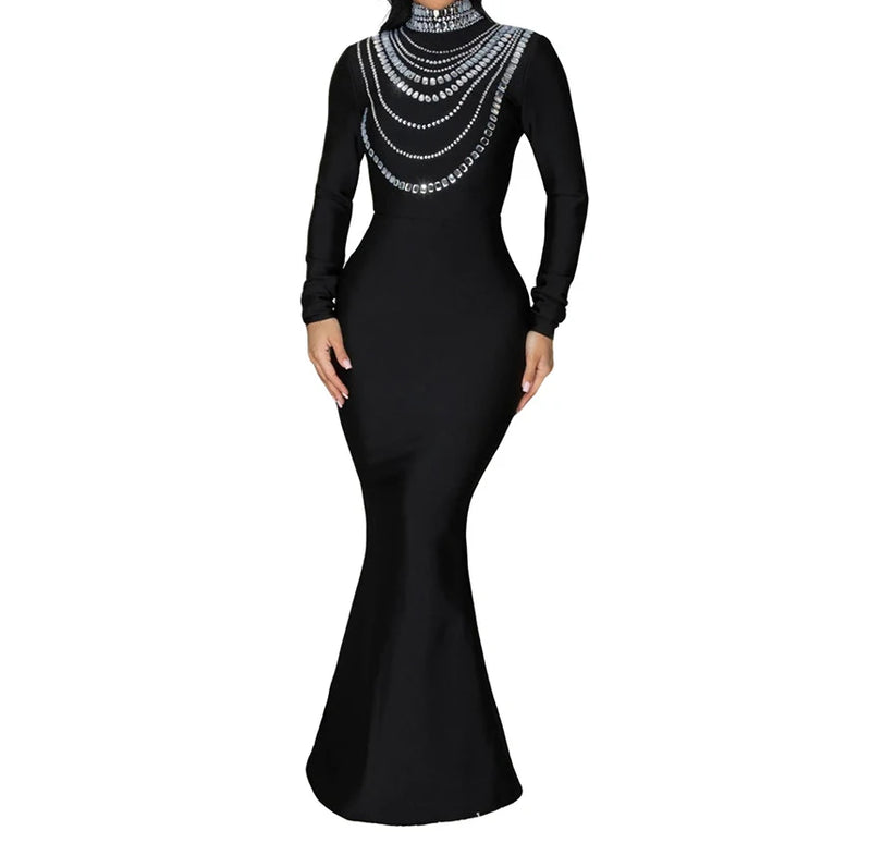 Sequin Mermaid High-Slit Gown | MzStar Fashion | view 8