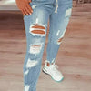 Drawstring Ripped Pencil Jeans | MzStar Fashion | view 7