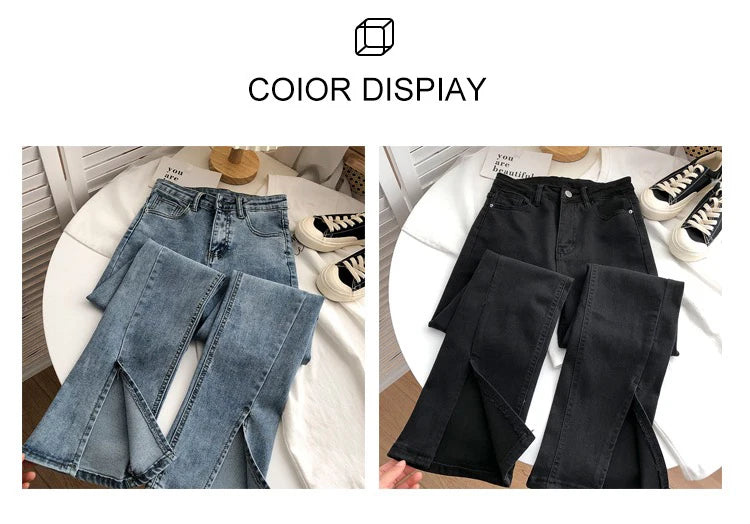 Split-Hem Flared Bootcut Jeans | MzStar Fashion | view 8