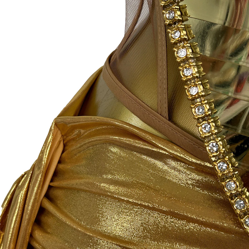 Gold Off-Shoulder Top & Skirt Set | MzStar Fashion | view 6