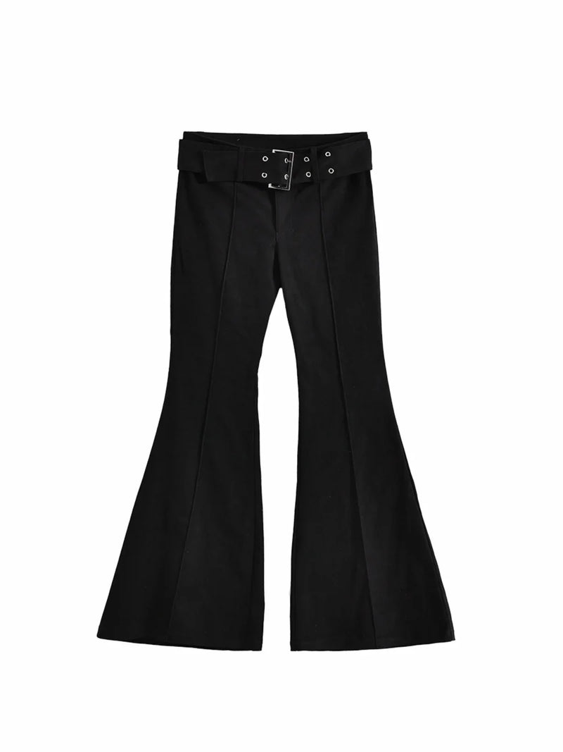 Black Y2K Flare Jeans | MzStar Fashion | view 6