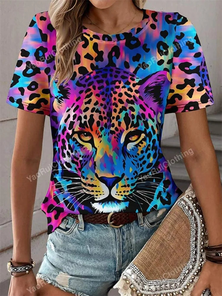 Leopard Lip Print Tee | MzStar Fashion | view 6