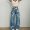 Printed Low-Rise Straight Jeans | MzStar Fashion | view 7