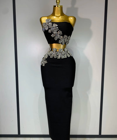Flower Diamond Bandage Maxi Set | MzStar Fashion