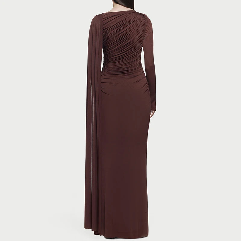 Ruched Asymmetric Maxi Dress | MzStar Fashion | view 3