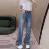 Heart Cut-Out Beaded Jeans | MzStar Fashion | view 5