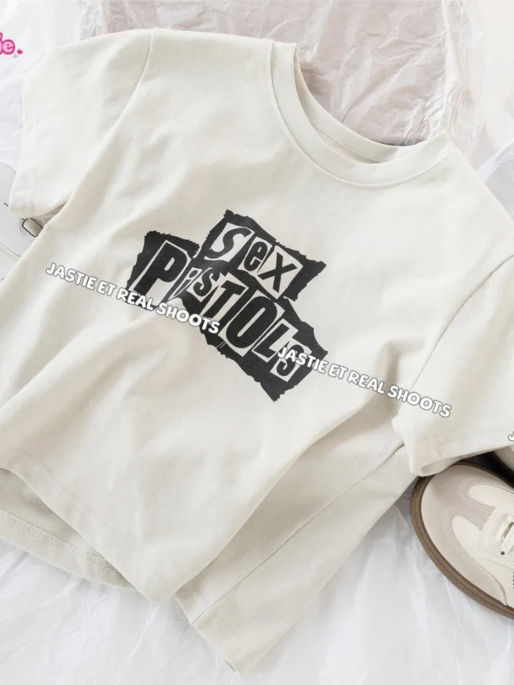 Vintage Letter Crop Tee | MzStar Fashion | view 3