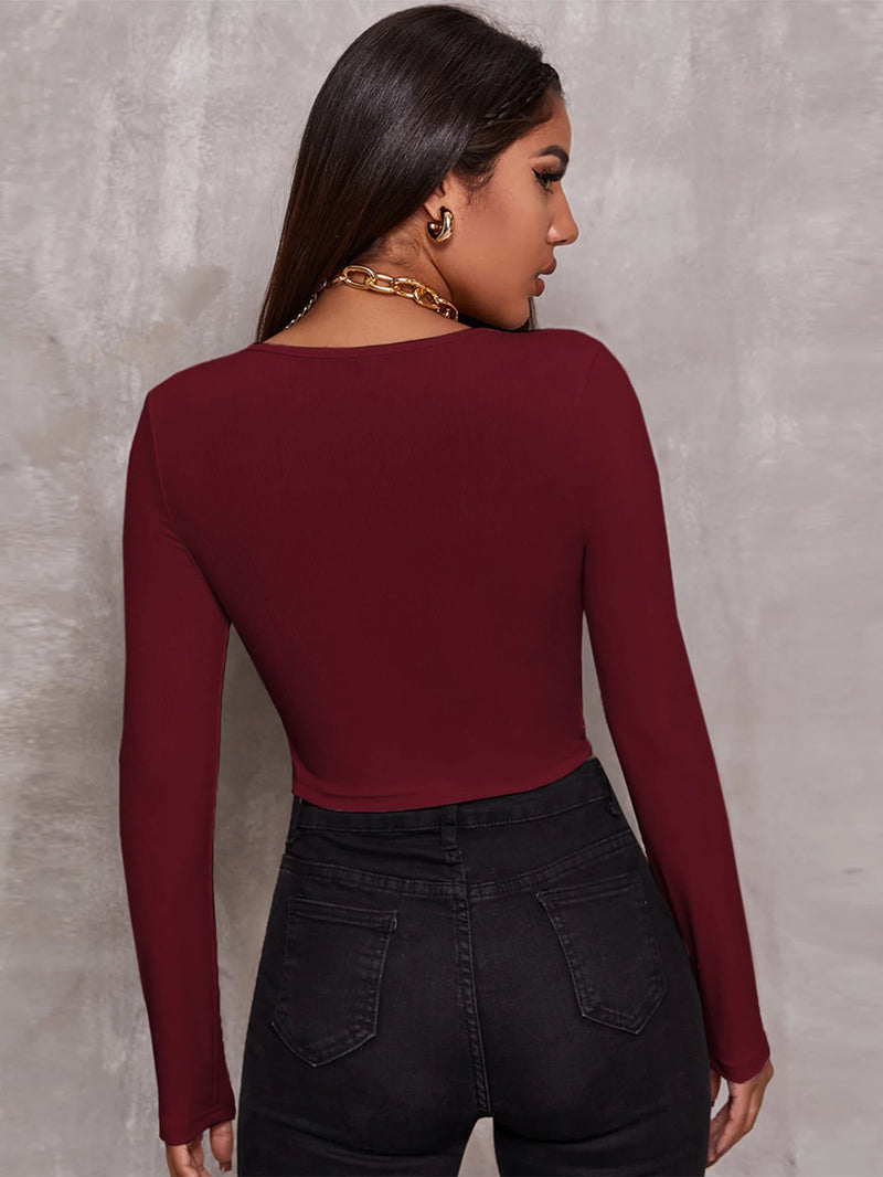 Double-Zip Ribbed Crop Top | MzStar Fashion | view 2