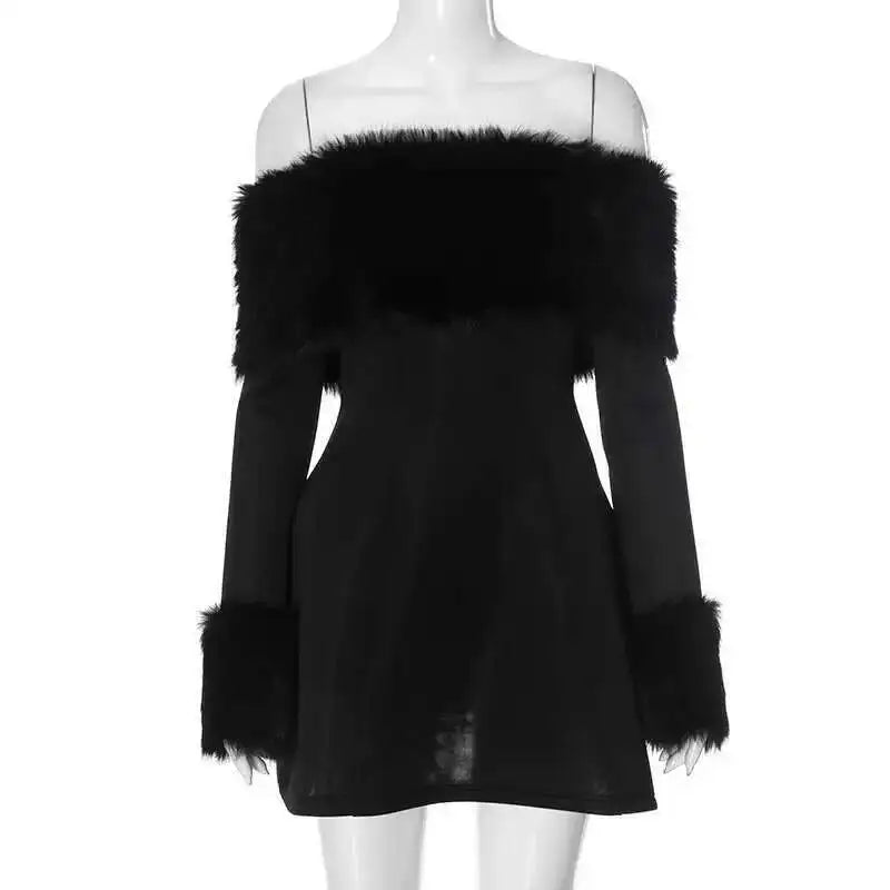 Off-Shoulder Long-Sleeve Mini Dress | MzStar Fashion | view 5