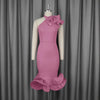 Plus-Size Lace One-Shoulder Dress | MzStar Fashion | view 4