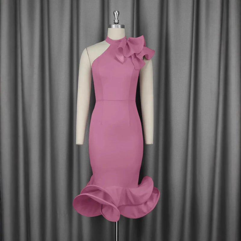 Plus-Size Lace One-Shoulder Dress | MzStar Fashion | view 4