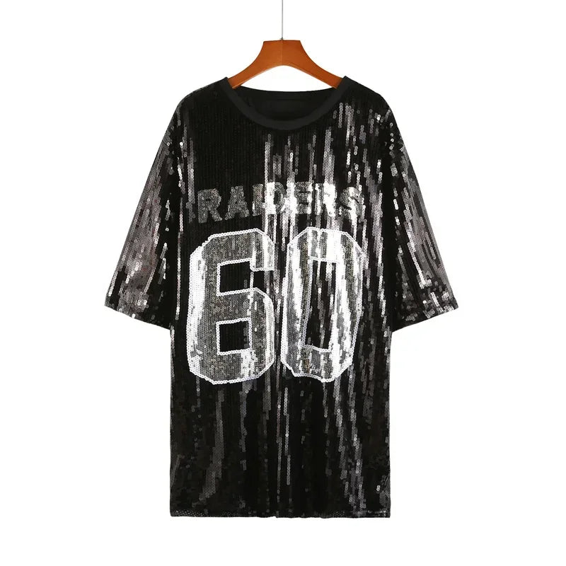 Sequin Letter Club Tee | MzStar Fashion | view 8