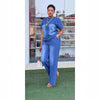 Denim Tee & Wide-Leg Pants Set | MzStar Fashion | view 2