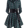 Red Plaid Belted Handkerchief Dress | MzStar Fashion | view 6