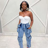 Distressed Ankle Cargo Jeans | MzStar Fashion | view 6
