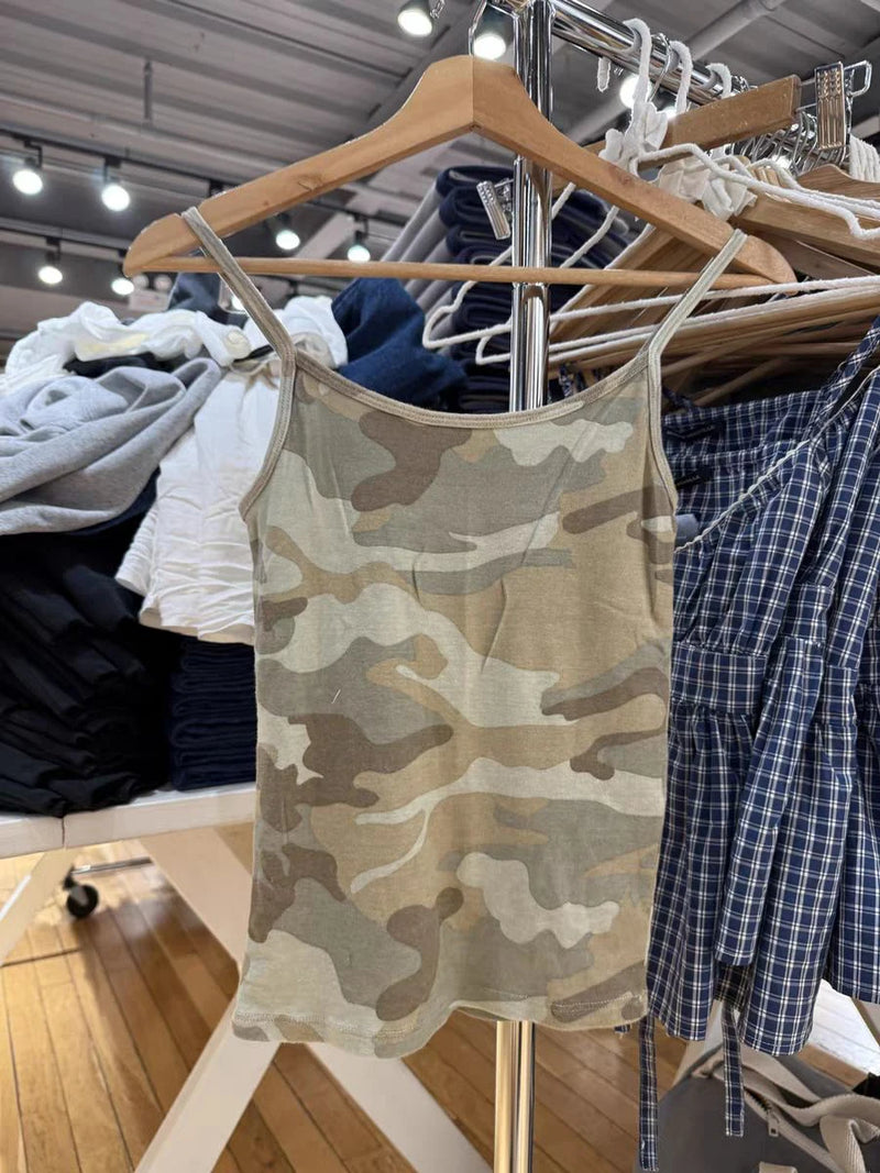 Camo Slim Cami Tank | MzStar Fashion | view 3