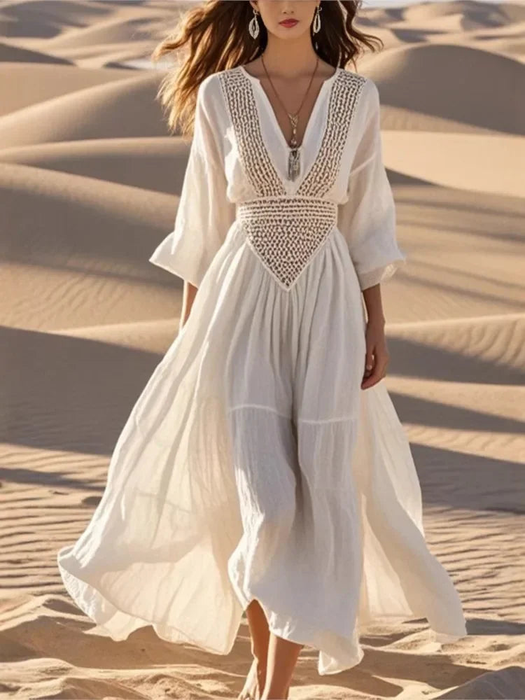 Breezy V-Neck Beach Dress | MzStar Fashion | view 8