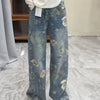 Floral Print Straight Jeans | MzStar Fashion
