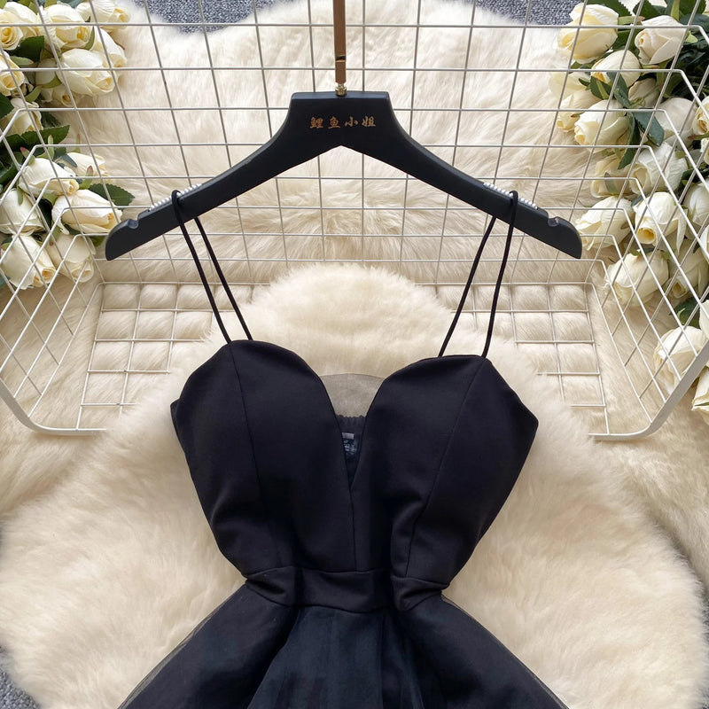 Mesh Strap A-Line Party Dress | MzStar Fashion | view 7
