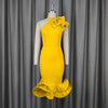Plus-Size Lace One-Shoulder Dress | MzStar Fashion | view 3