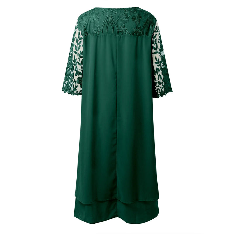 Plus-Size Lace Chiffon Dress | MzStar Fashion | view 8