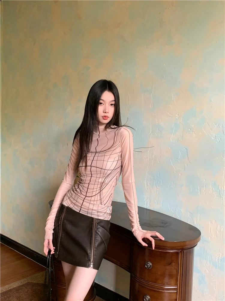 Sheer Mesh Turtleneck Top | MzStar Fashion | view 5