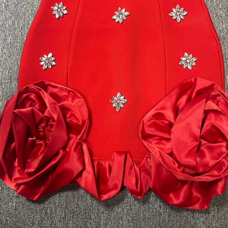 Crystal Flower Bandage Mini Dress | MzStar Fashion | view 4