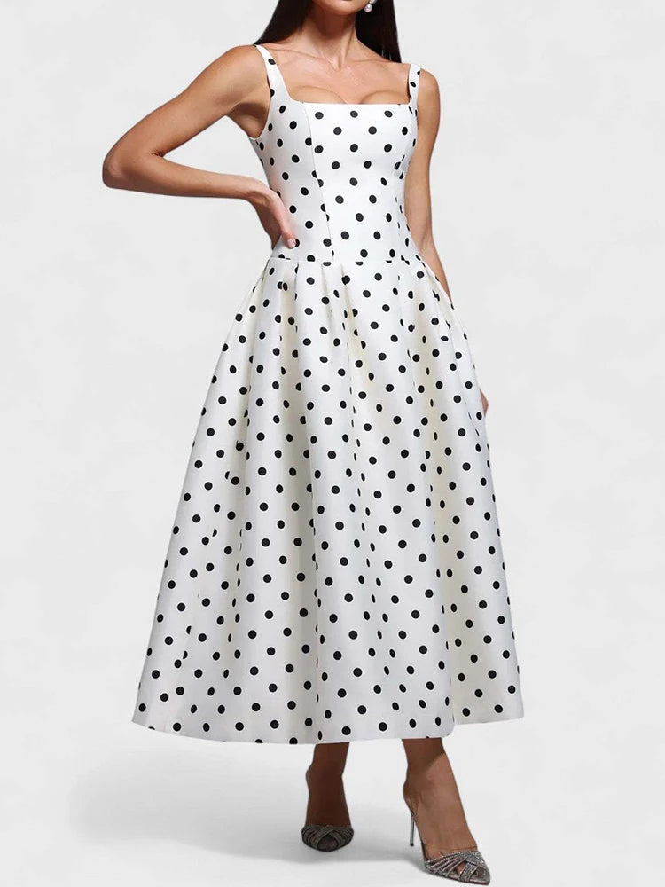 Polka Dot Strapless Maxi Dress | MzStar Fashion | view 8