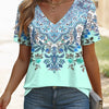 Retro Floral V-Neck Tee | MzStar Fashion | view 6