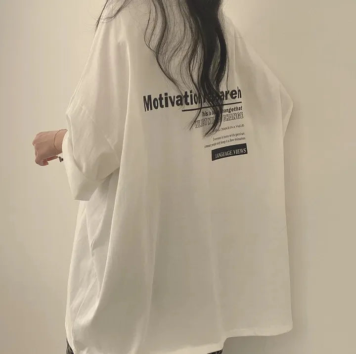 Oversized Half-Sleeve Tee | MzStar Fashion