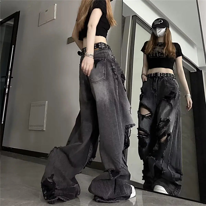 Distressed Bell-Bottom Jeans | MzStar Fashion | view 4