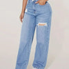 Washed Ripped Straight Jeans | MzStar Fashion | view 8