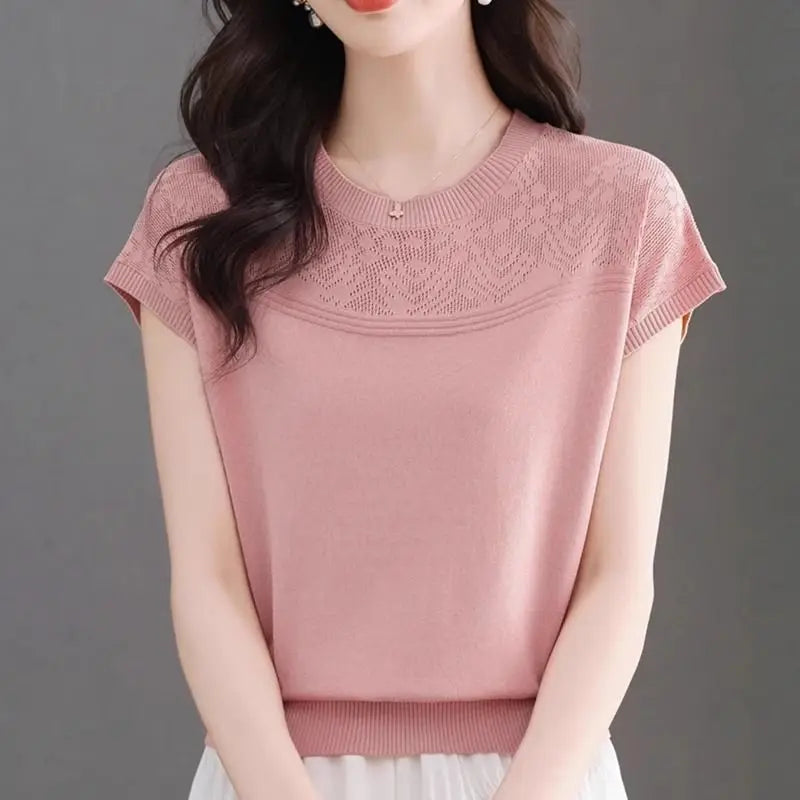 Openwork Knit Tee | MzStar Fashion | view 4