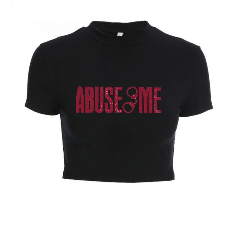 Black Bandage Crop Tee | MzStar Fashion | view 2