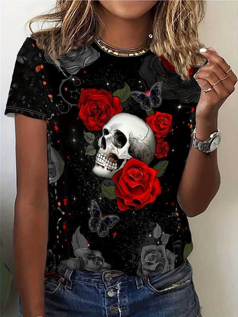Skull Rose Gothic Tee | MzStar Fashion | view 8