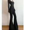 Black Y2K Flare Jeans | MzStar Fashion | view 8